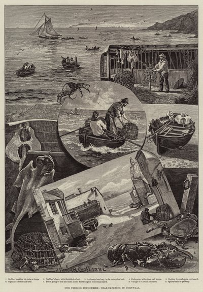 Nuestras industrias pesqueras, captura de cangrejos en Cornualles de Percy Robert Craft